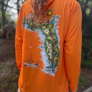 Hiker Sunburst Sun Hoodie- Orange (UPF 50+)