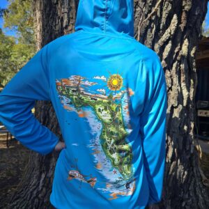 Hiker Sunburst Sun Hoodie - Blue  (UPF 50+)